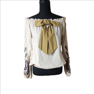 Altar'd State Off-Shoulder Top With Bow, Size Small